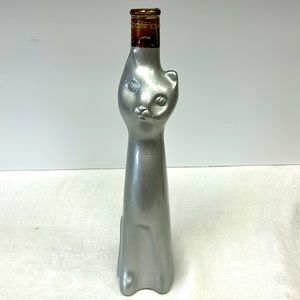 Happy Cat Figural METALLIC SILVER BOTTLE Mosel Riesling Germany